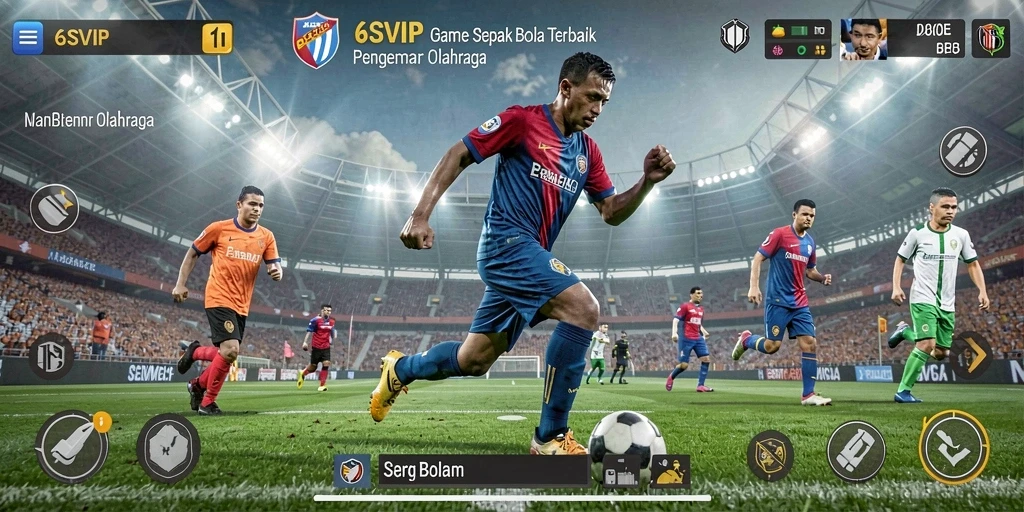 Gameplay menarik dari 6SVIP menampilkan aksi sepak bola seru.