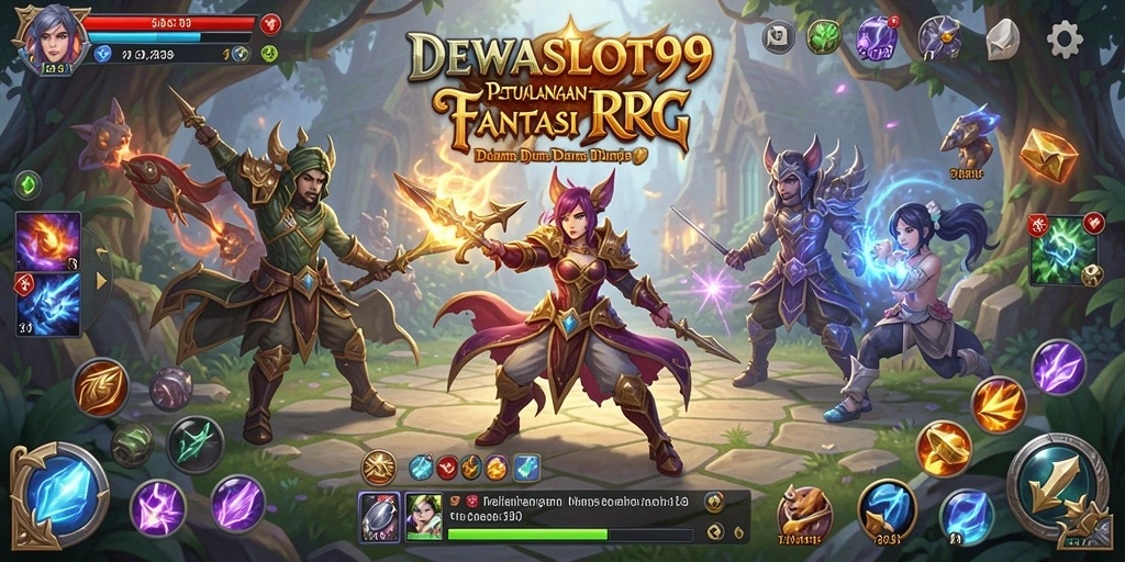 Tangkapan layar gameplay DEWASLOT99 dengan pertarungan seru dan karakter menarik.