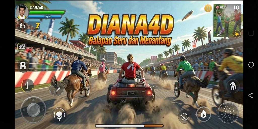 Tampilan menarik dari gameplay Racing DIANA4D yang penuh adrenalin.