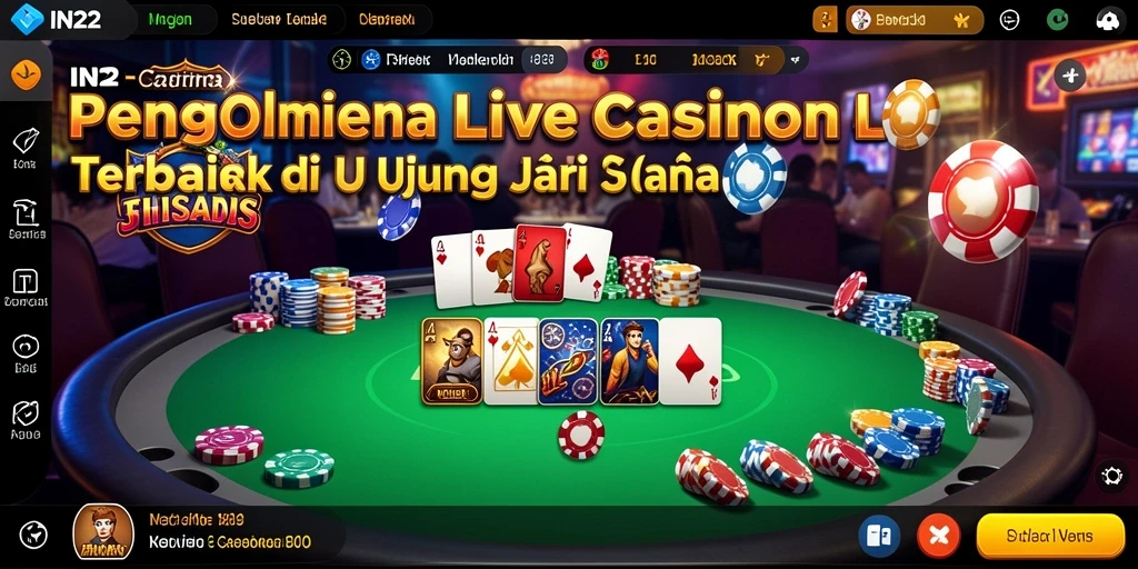 Tampilan gameplay Live Casino yang mendebarkan di IN22.