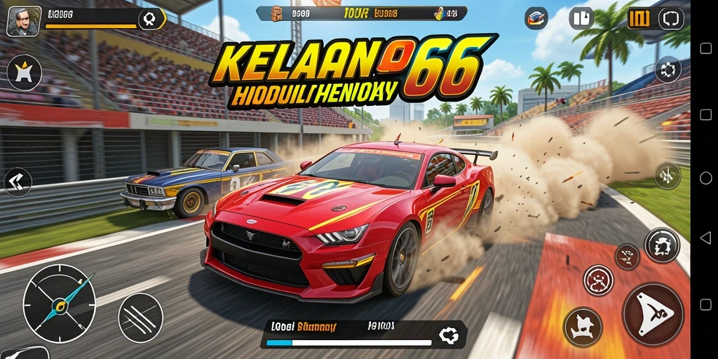 Tampilan gameplay balapan menegangkan di KEPO66.