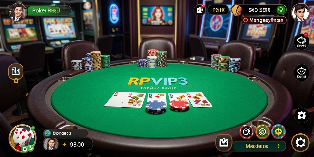 Screenshot gameplay RPVIP3 menampilkan aksi Poker yang seru dan interaktif.