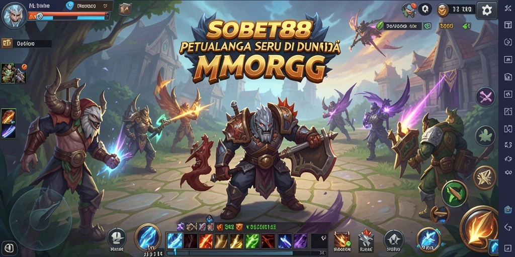 Tangkapan layar menunjukkan aksi mendebarkan dalam permainan MMORPG SOBET88.