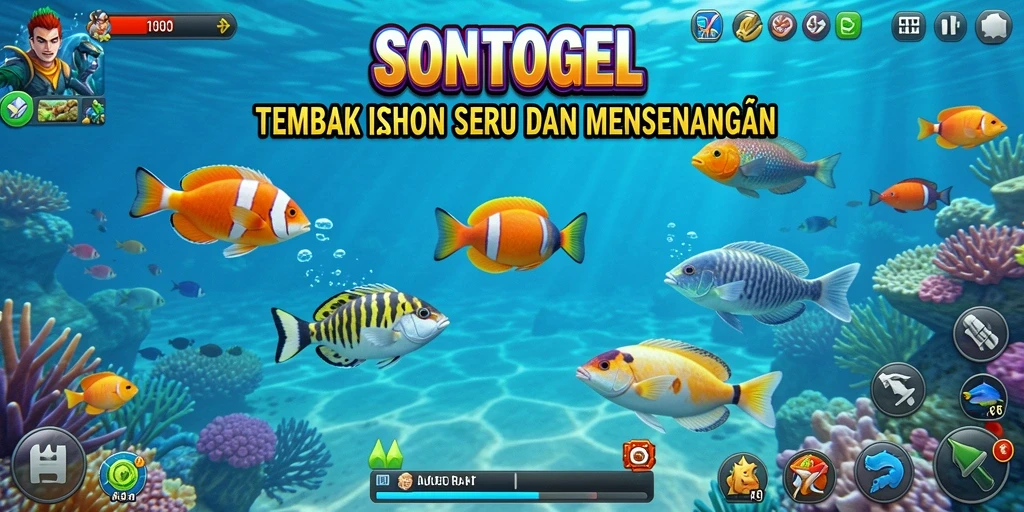 Screenshot permainan Tembak Ikan SONTOGEL yang menampilkan gameplay seru.