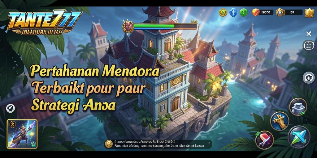 Tampilan gameplay menarik dari TANTE777 dengan berbagai jenis menara.