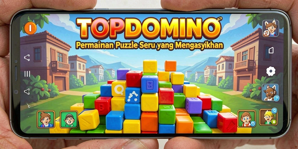 Screenshot utama menunjukkan gameplay seru dan tantangan dalam TOPDOMINO.